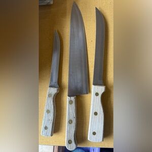 Homestead 70s Premium Chef Knife Set with Light Wood Handles Japanese Steel